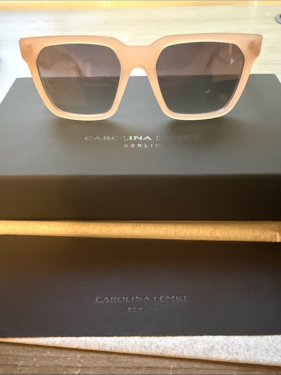 Carolina Lemke Accessories - Carolina Lemke Nude-Peach Square Women’s Sunglasses